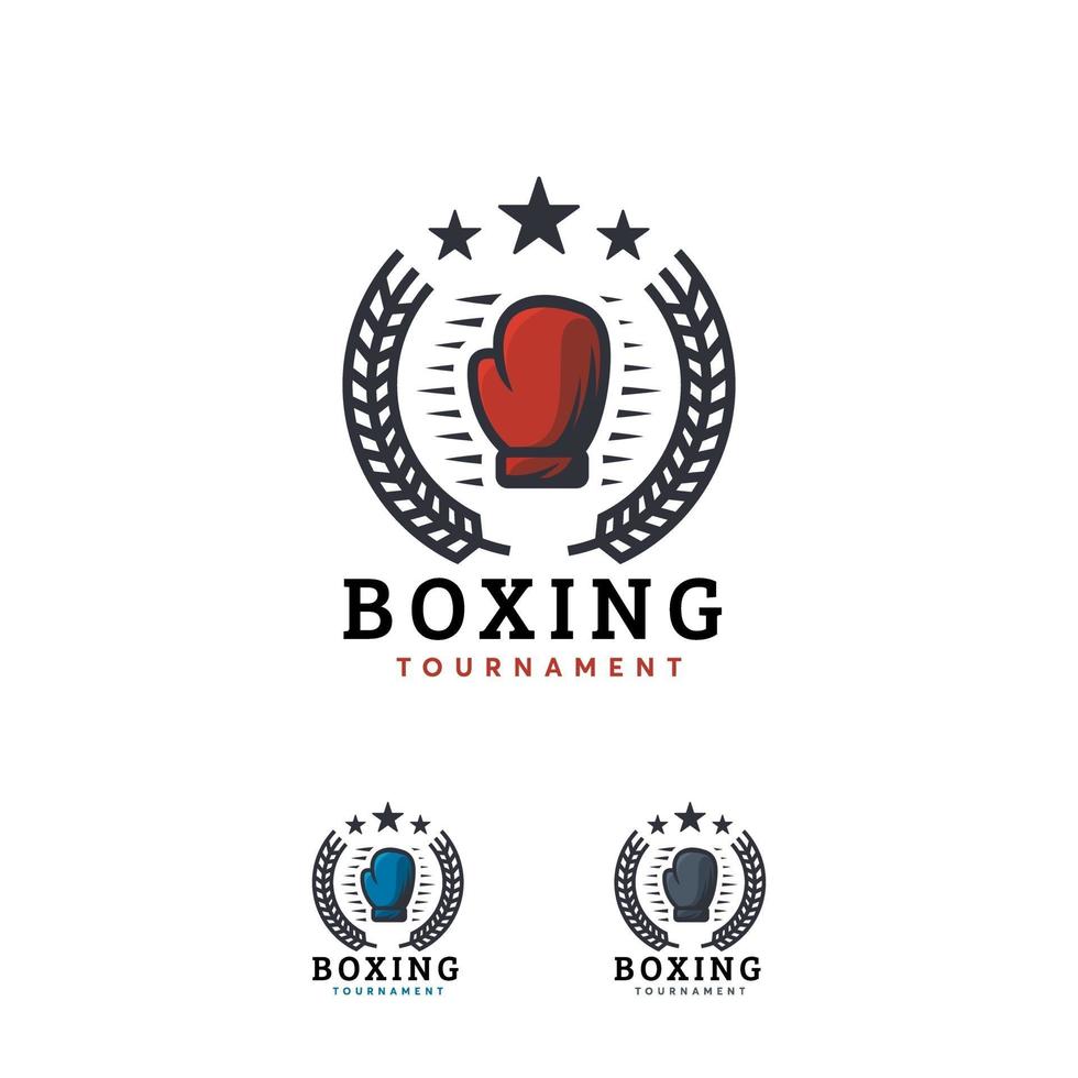 logo de sport de boxe conçoit un insigne, vecteur de championnat emblème