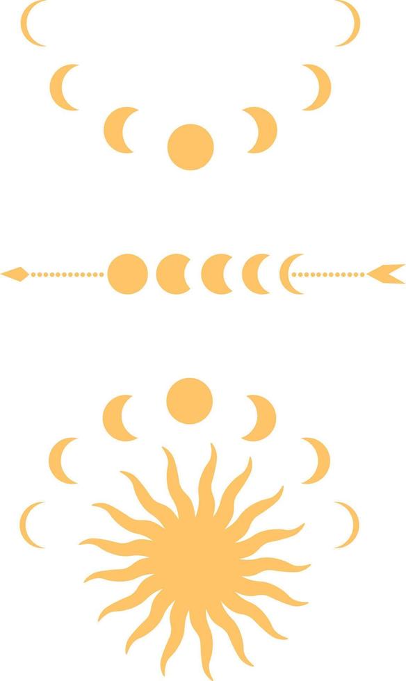 symbolique Soleil. vecteur griffonnage illustration. isolé sur blanche.