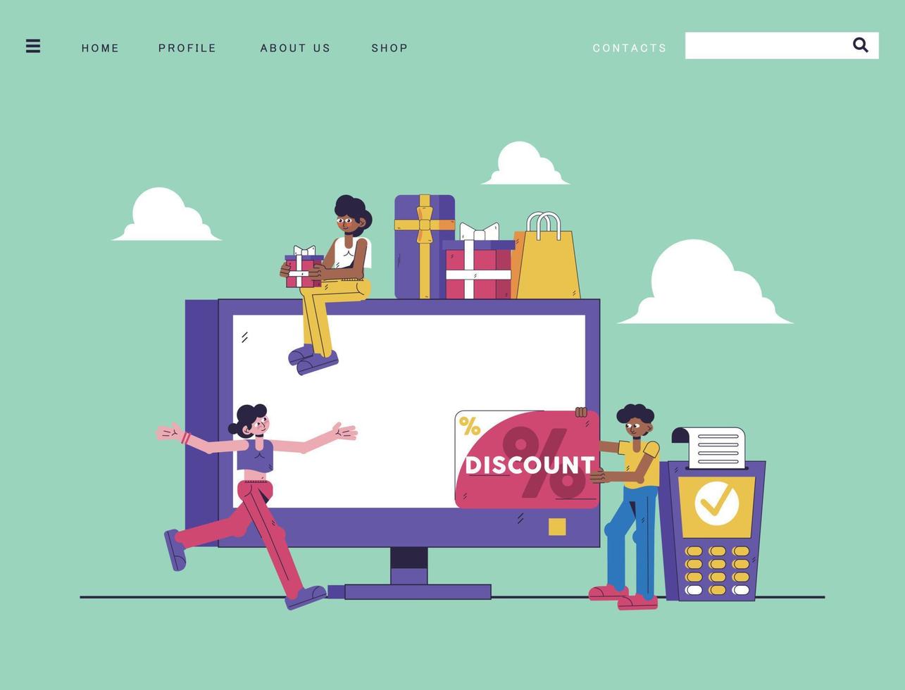 achats illustration - site Internet desing Contexte vecteur