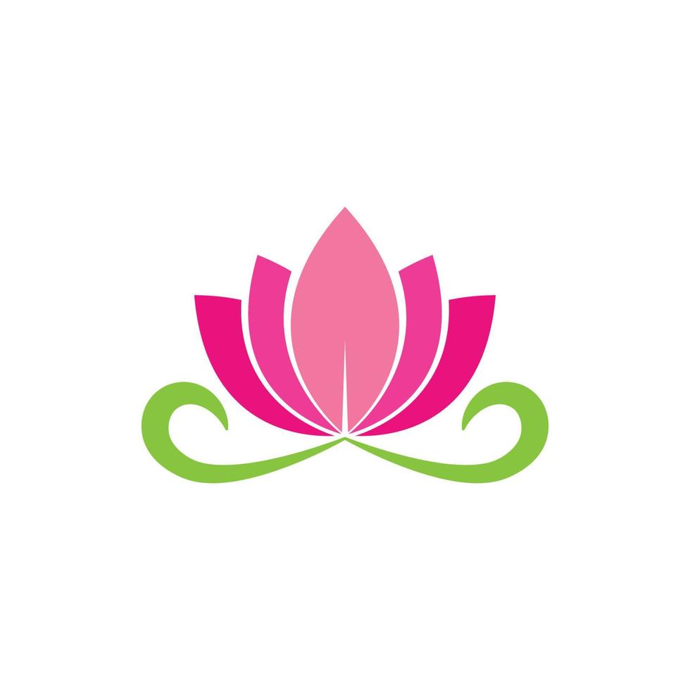 modèle de logo de conception de fleurs de lotus de vecteur de beauté