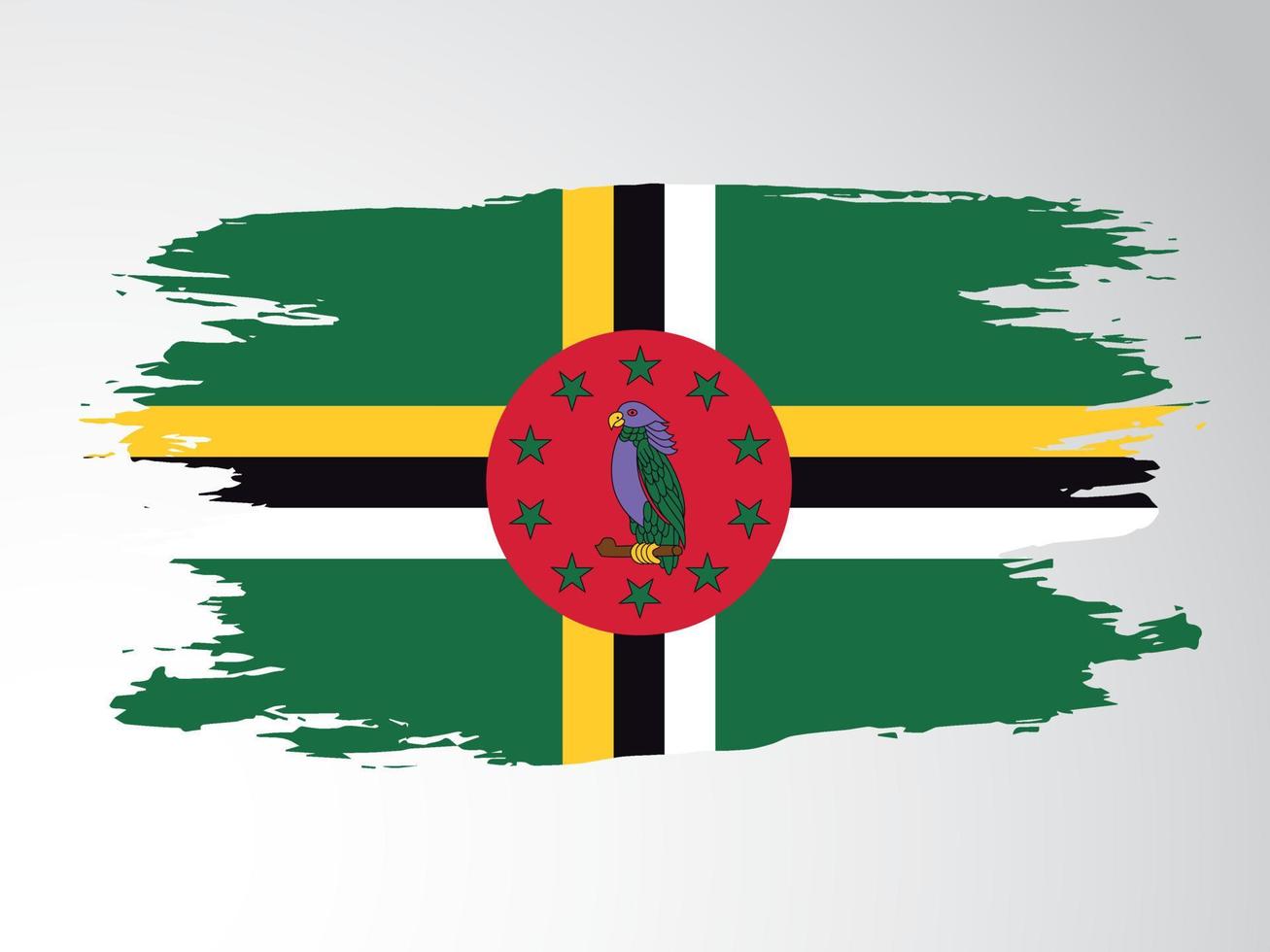 vecteur drapeau de Dominique tiré avec une brosse