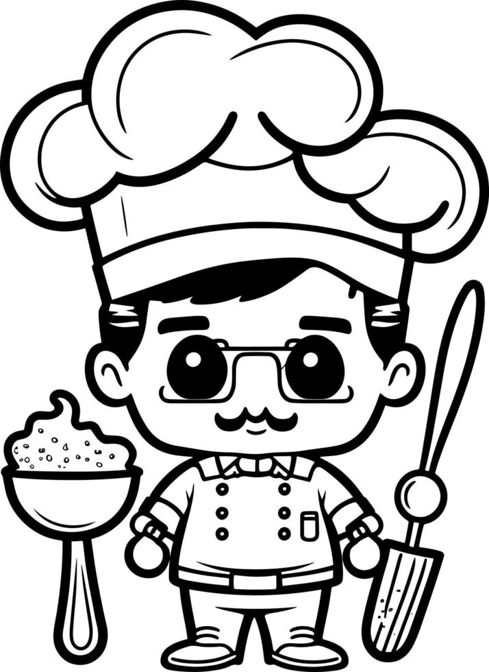 mignonne dessin animé adorable chef vecteur