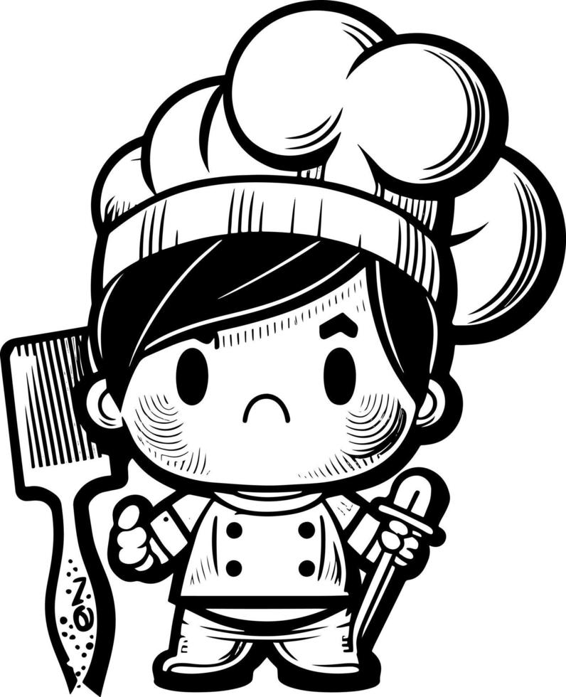 mignonne dessin animé adorable chef vecteur