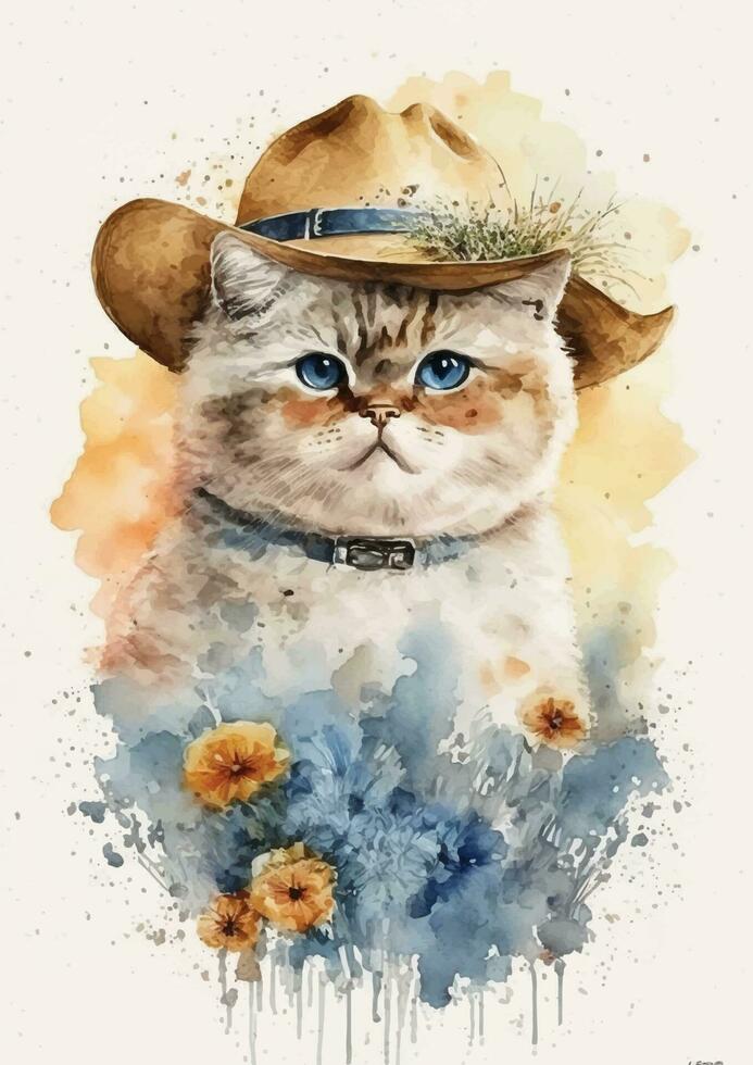 capturer le beauté de un angora chat dans aquarelle vecteur