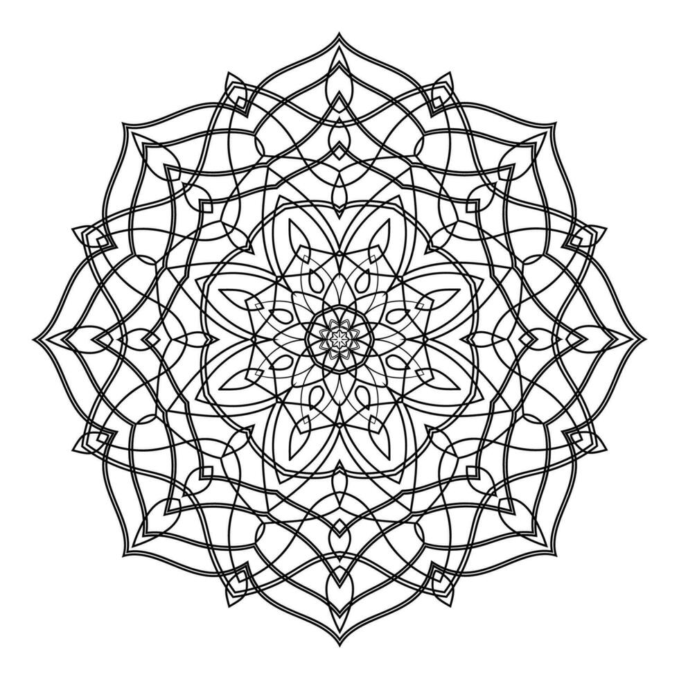 main tiré circulaire floral mandala modèle pour henné, Mehndi, tatouage, décoration. décoratif ornement dans ethnique Oriental style. contour griffonnage main dessiner vecteur anti stress