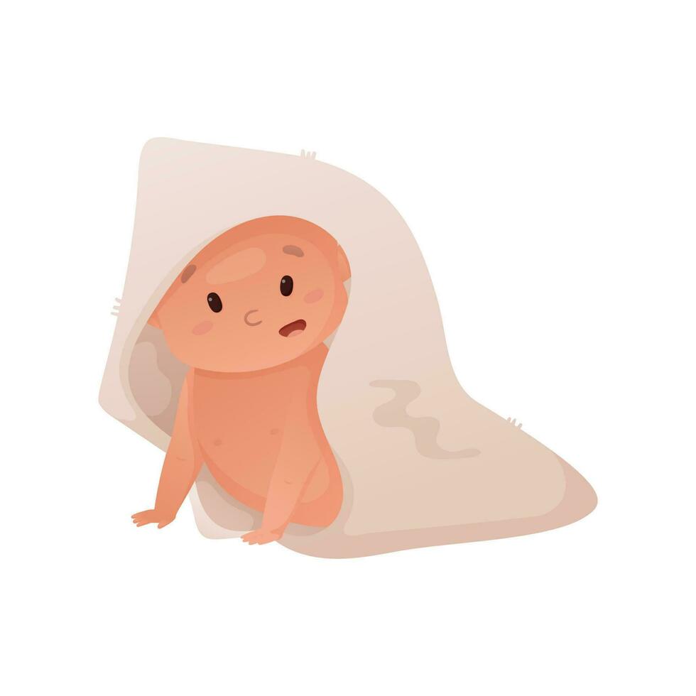 vecteur illustration de une nouveau née bébé enveloppé dans une couverture. mignonne enfant personnage.