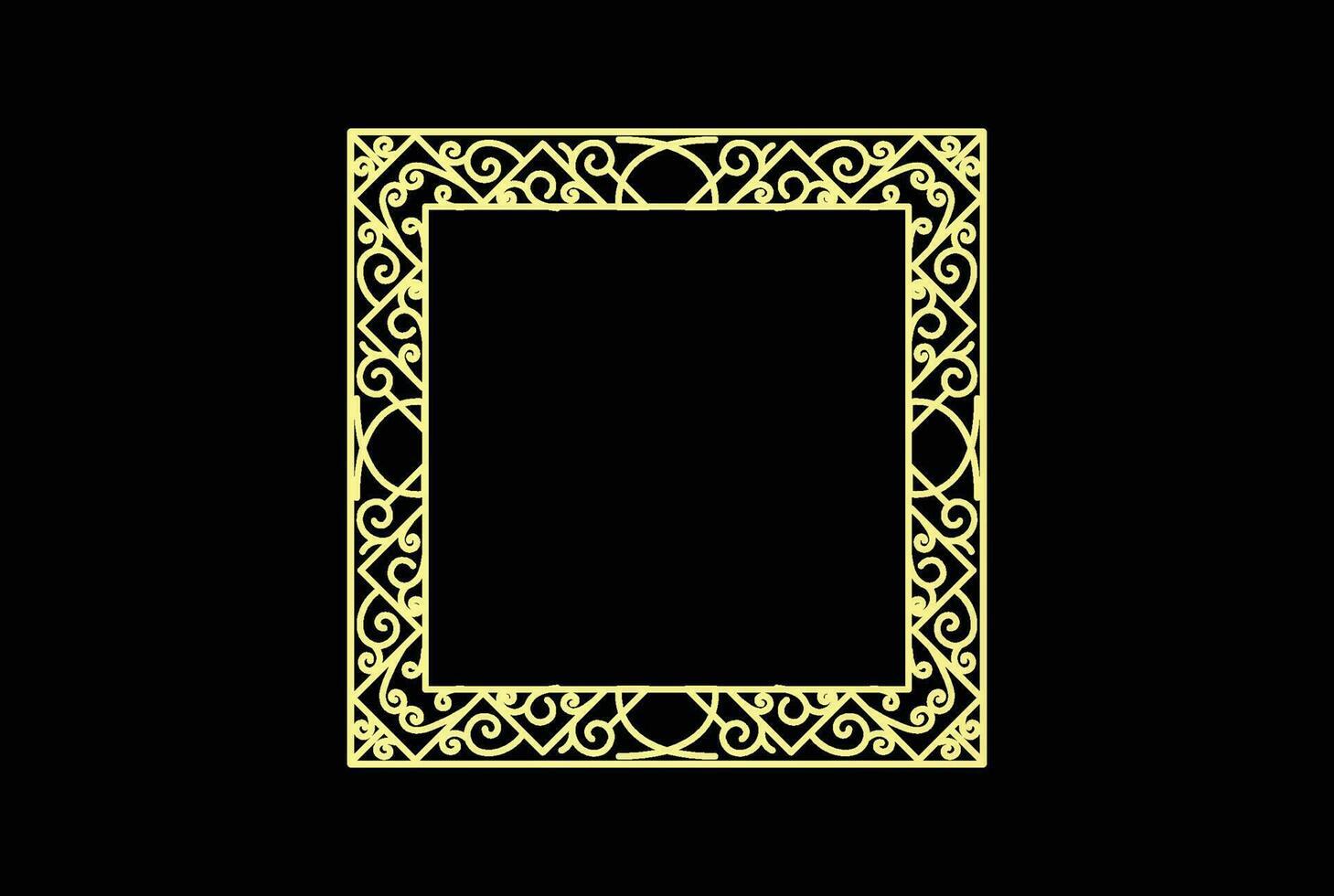 d'or carré ornement Cadre logo icône illustration vecteur