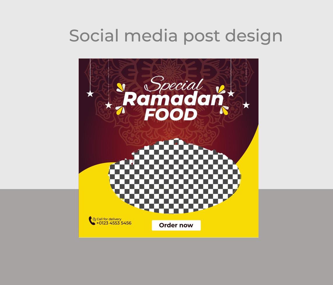 Ramadan nourriture social médias Publier vecteur