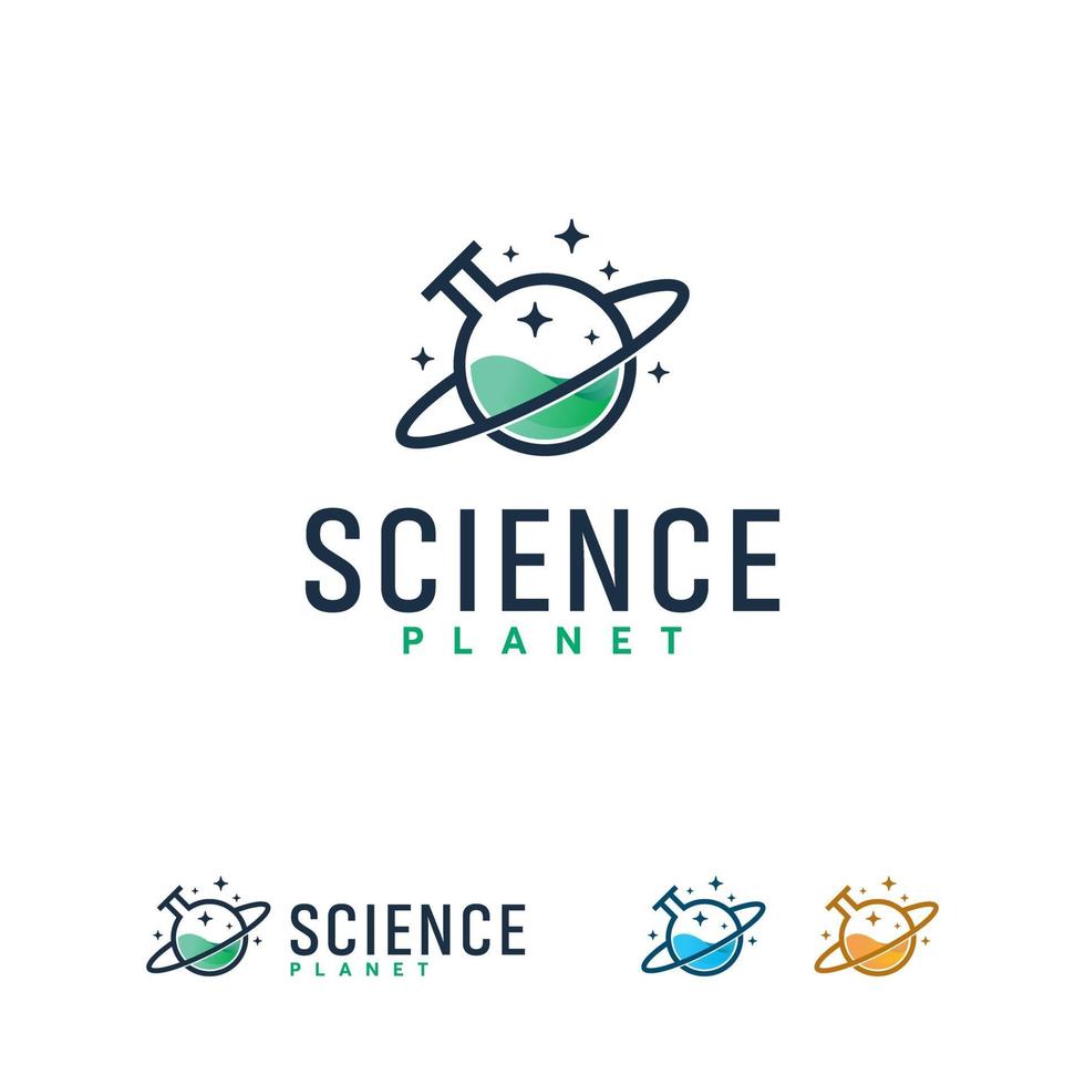 science planet logo conçoit vecteur de concept, modèle de logo de laboratoire