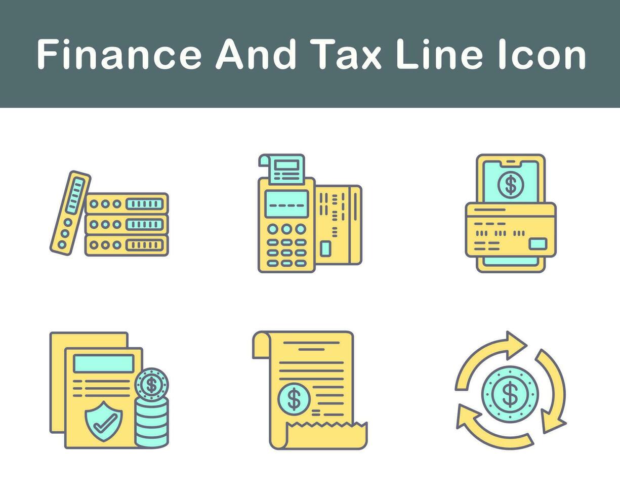 la finance et impôt vecteur icône ensemble