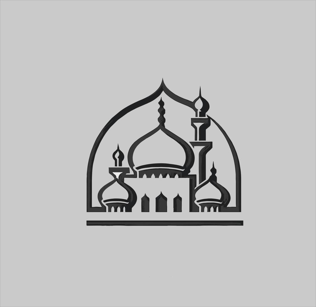 Facile logo minimaliste masjid... vecteur