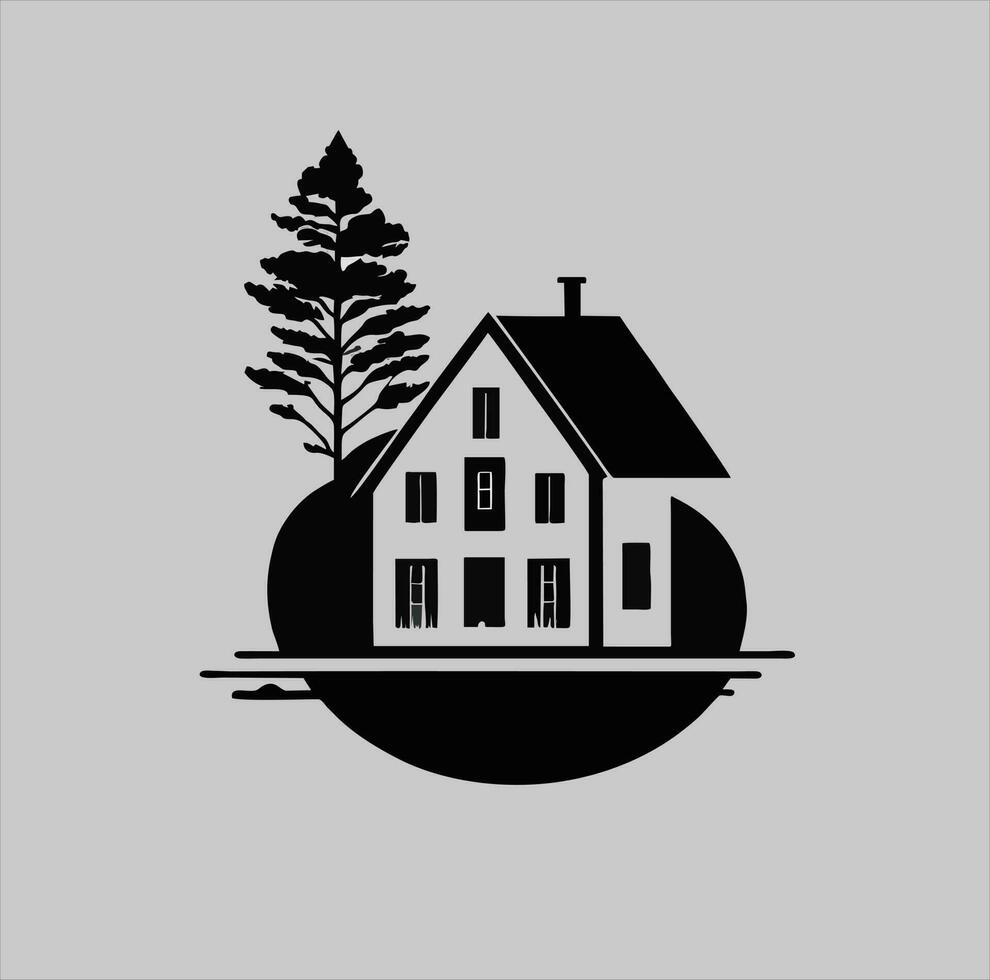 maison logo conception modèle, logo avec abstrait et minimaliste forme style vecteur