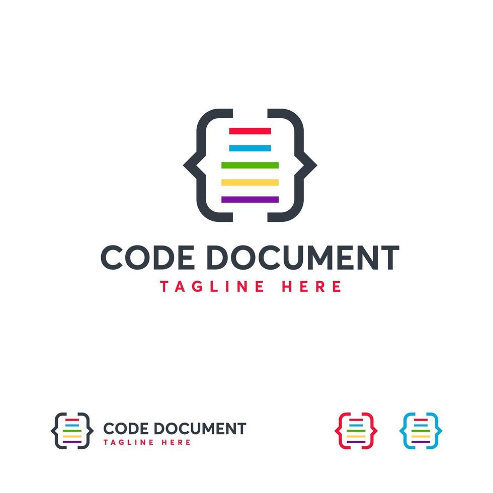 code document logo conceptions vecteur, codage logo conceptions vecteur