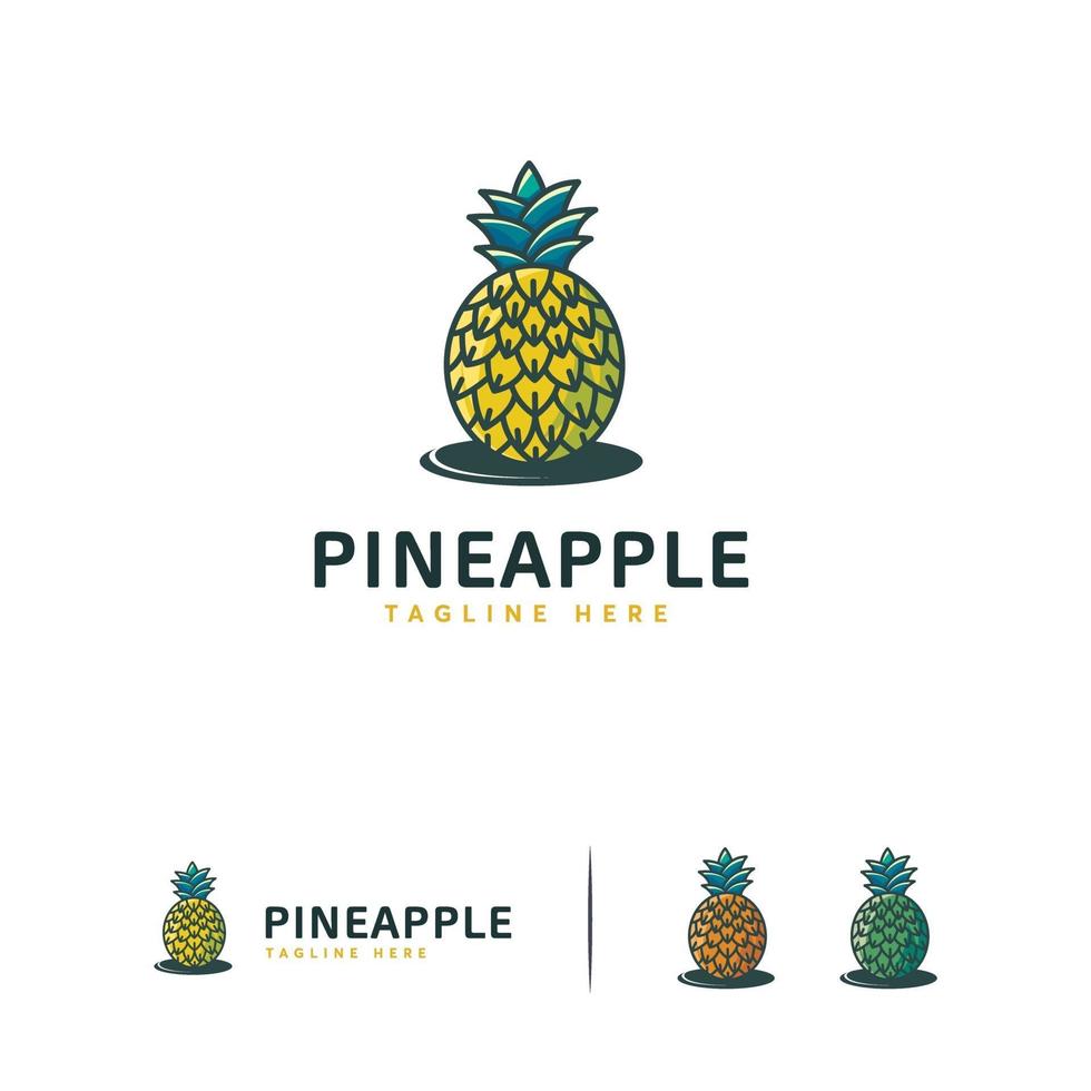 vecteur de concept de conceptions de logo de fruits ananas