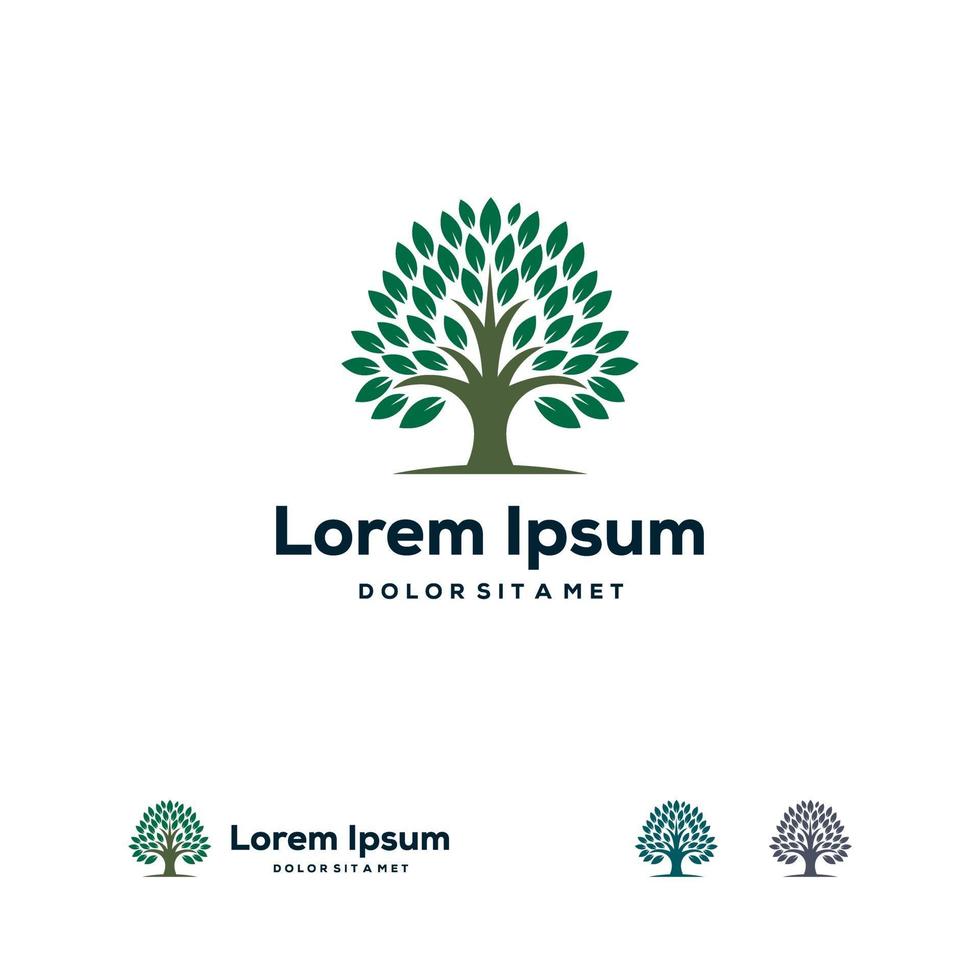 concept de conceptions de logo jardin vert, modèle de logo arbre abstrait vecteur