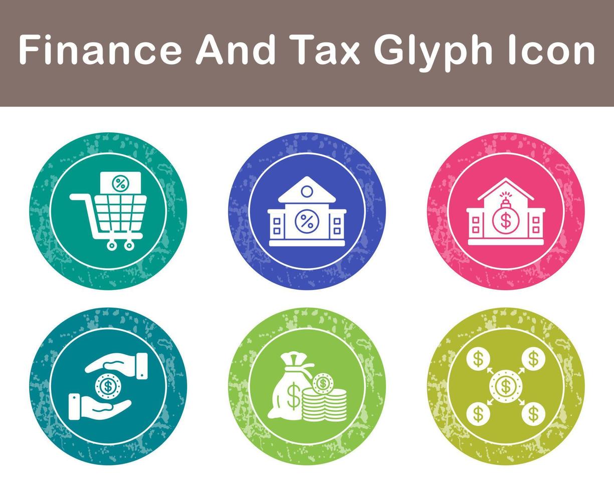 la finance et impôt vecteur icône ensemble