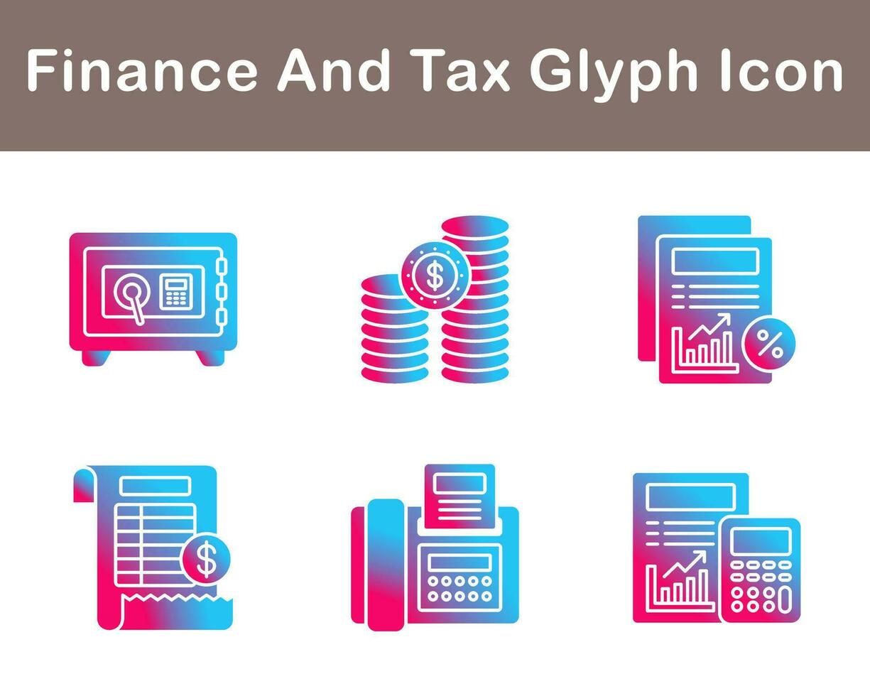 la finance et impôt vecteur icône ensemble