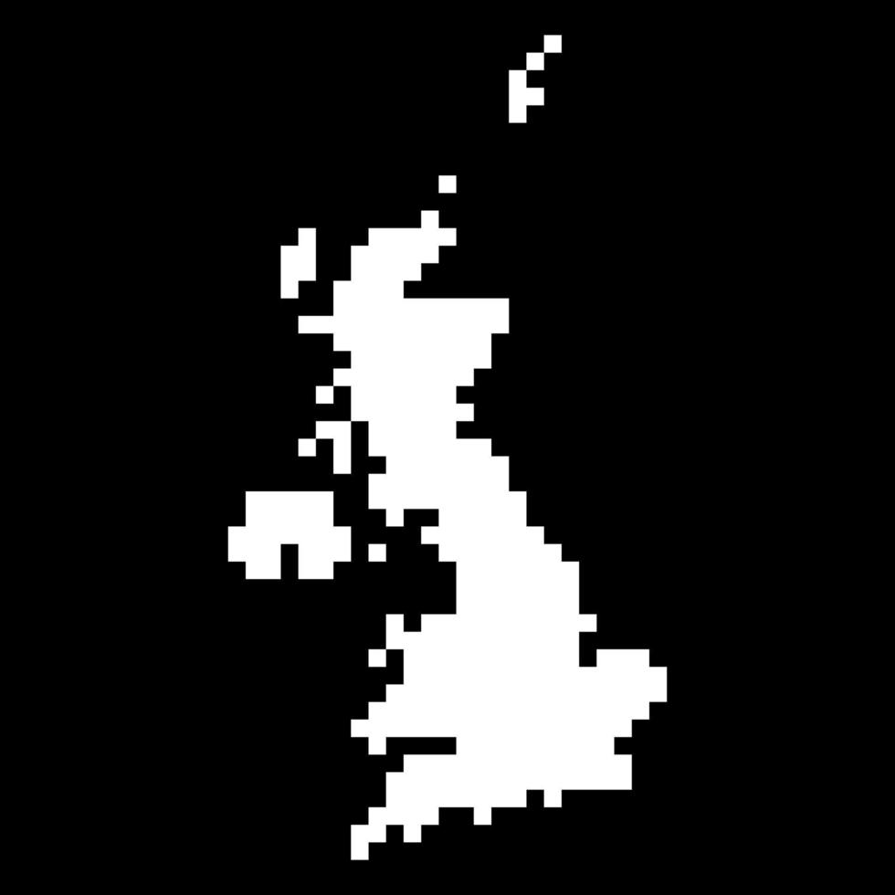 carte en pixels du royaume-uni. illustration vectorielle. vecteur