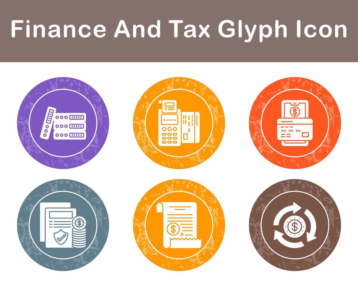 la finance et impôt vecteur icône ensemble