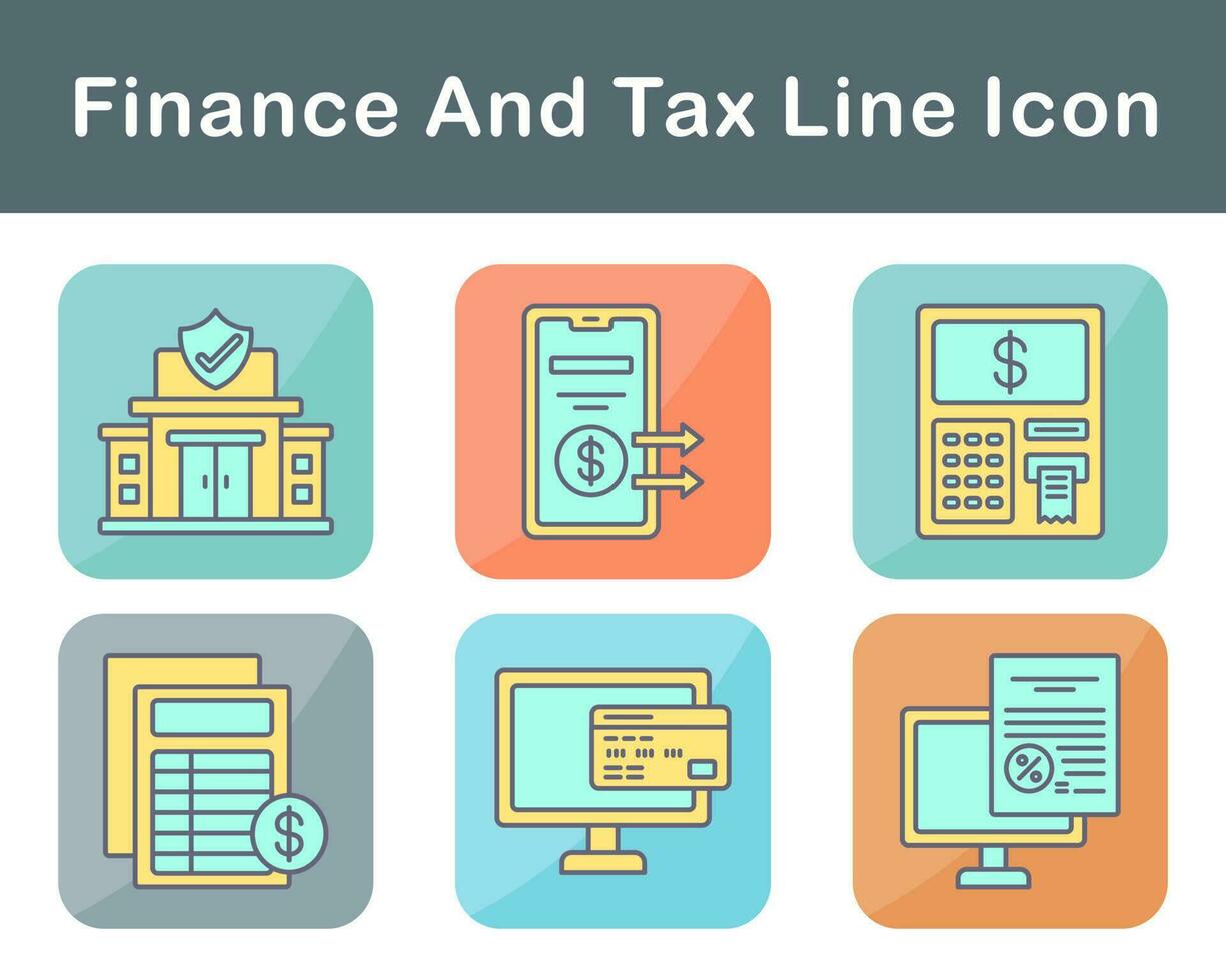 la finance et impôt vecteur icône ensemble