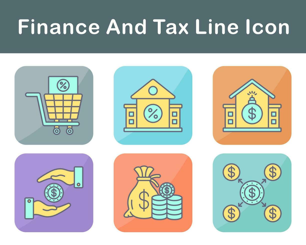 la finance et impôt vecteur icône ensemble