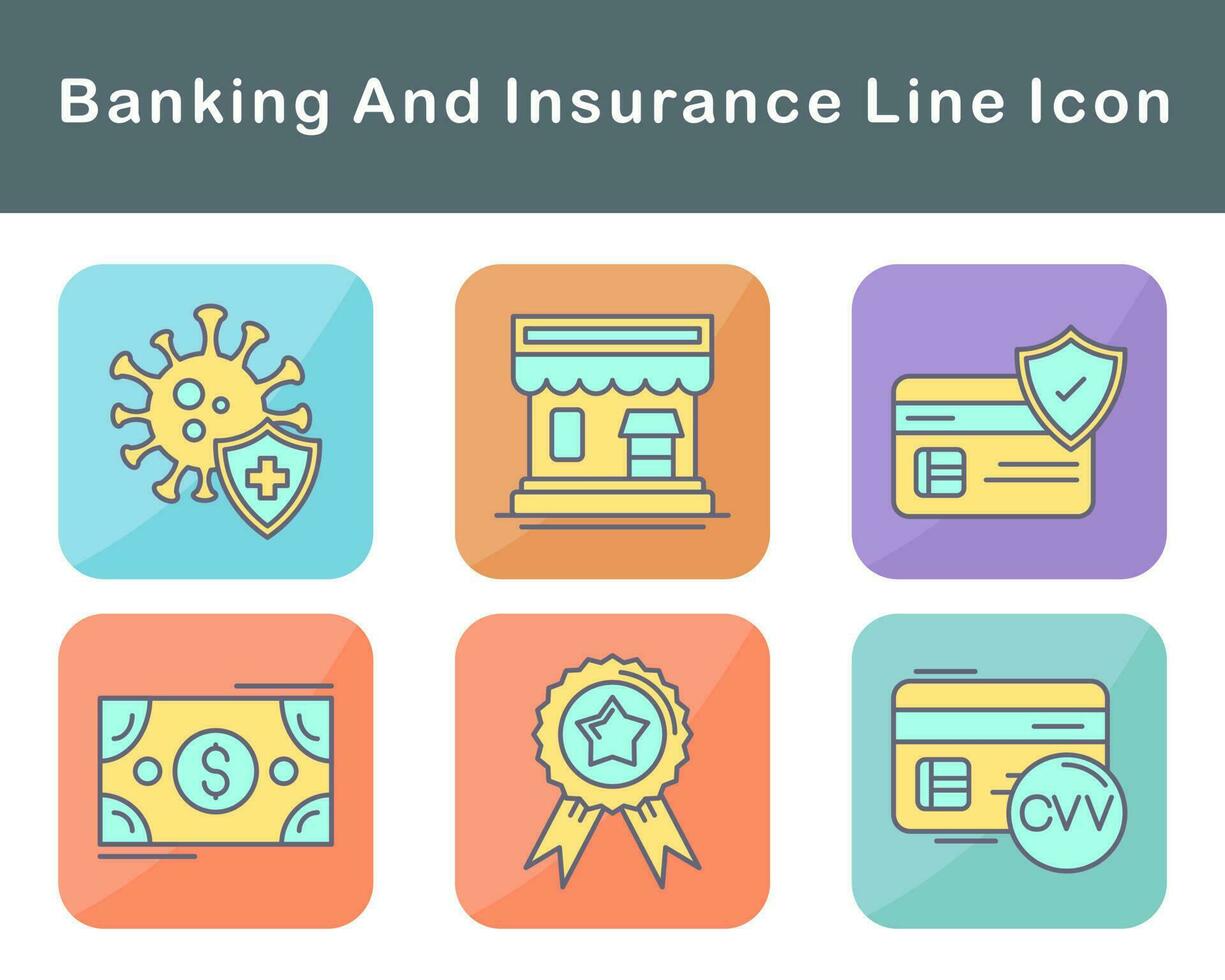 bancaire et Assurance vecteur icône ensemble