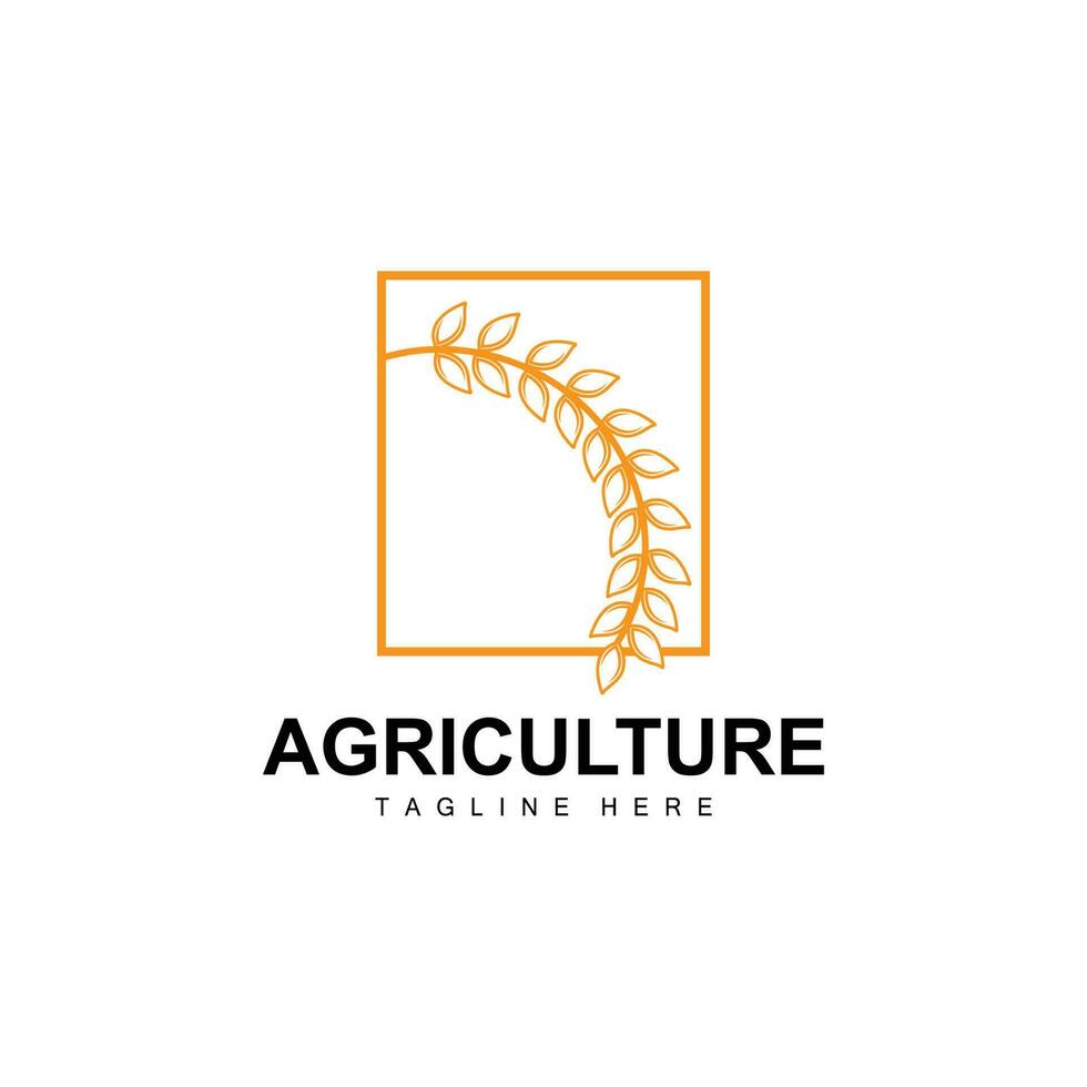 riz logo, agriculture conception, vecteur blé riz icône modèle illustration