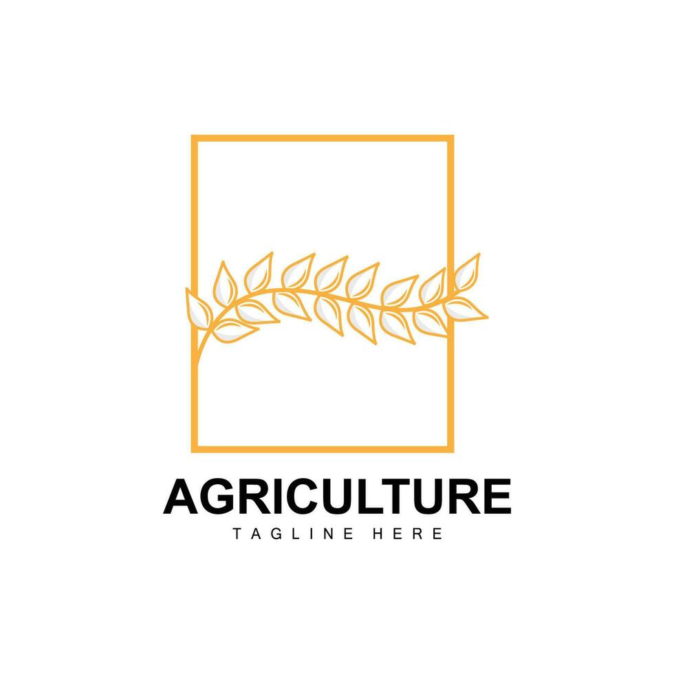 riz logo, agriculture conception, vecteur blé riz icône modèle illustration