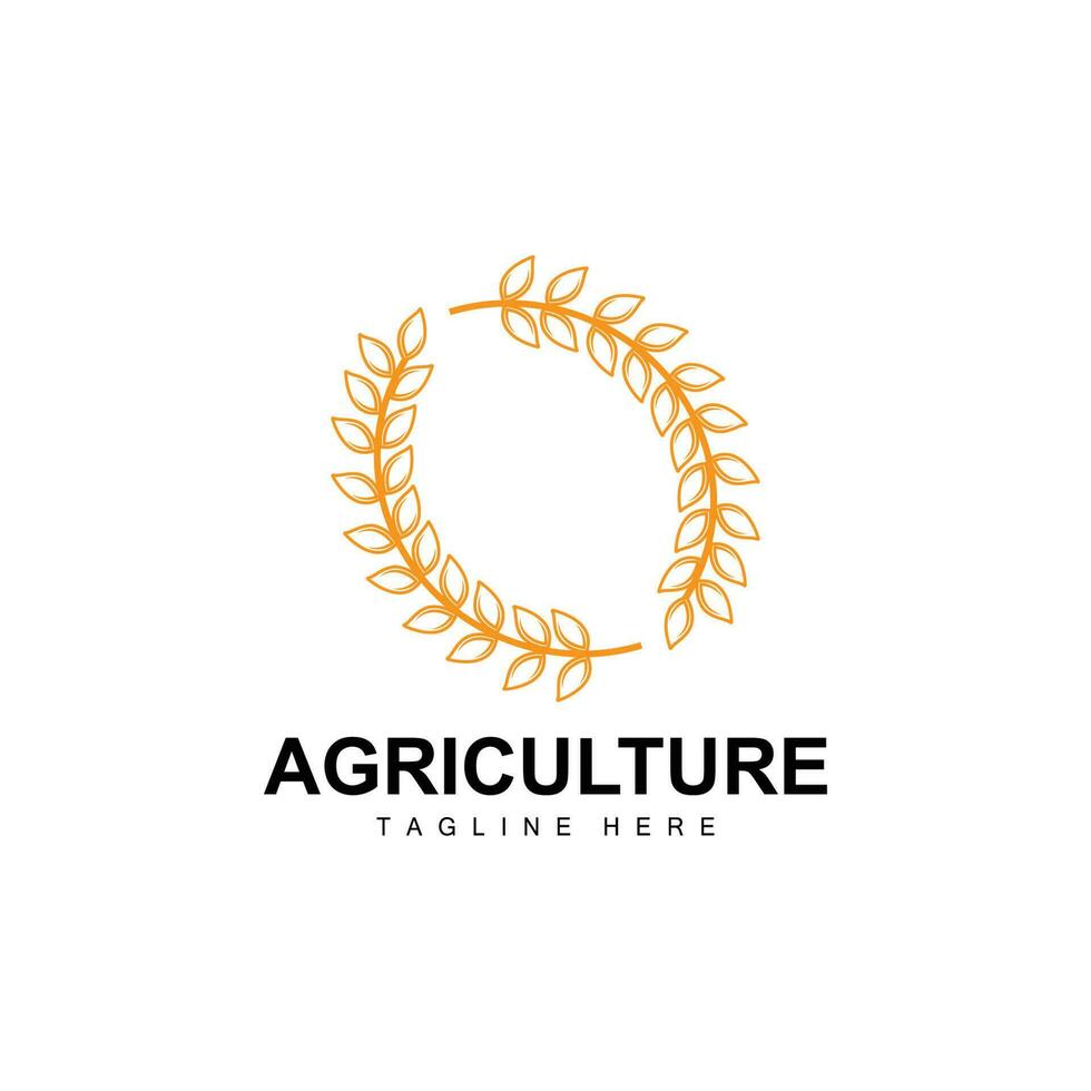 riz logo, agriculture conception, vecteur blé riz icône modèle illustration