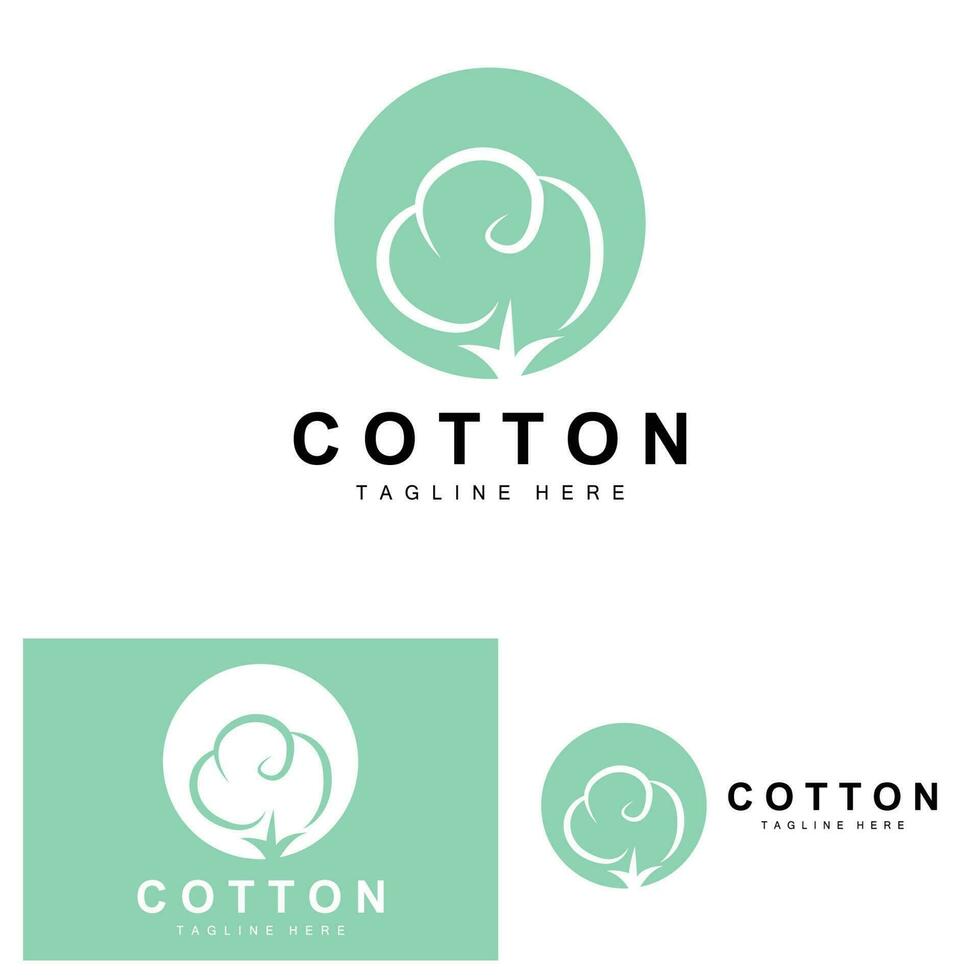 coton logo, doux coton fleur conception vecteur Naturel biologique les plantes vêtements matériaux et beauté textiles