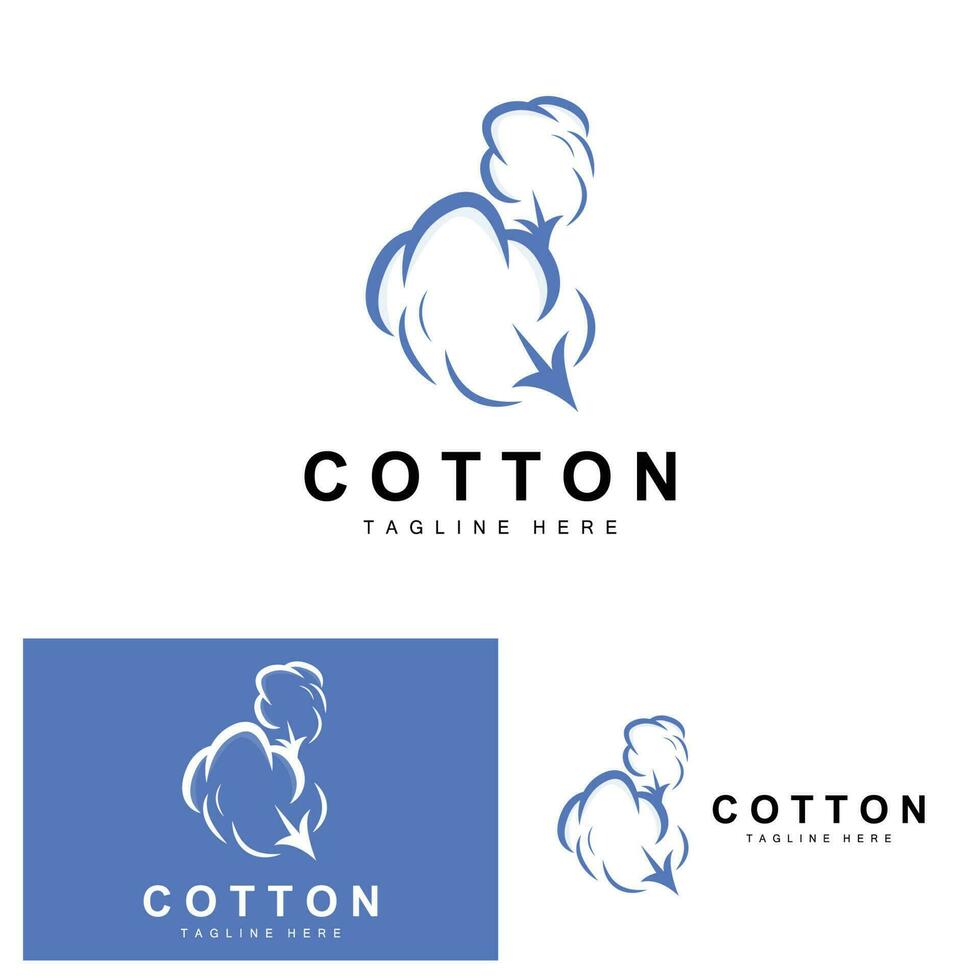 coton logo, doux coton fleur conception vecteur Naturel biologique les plantes vêtements matériaux et beauté textiles