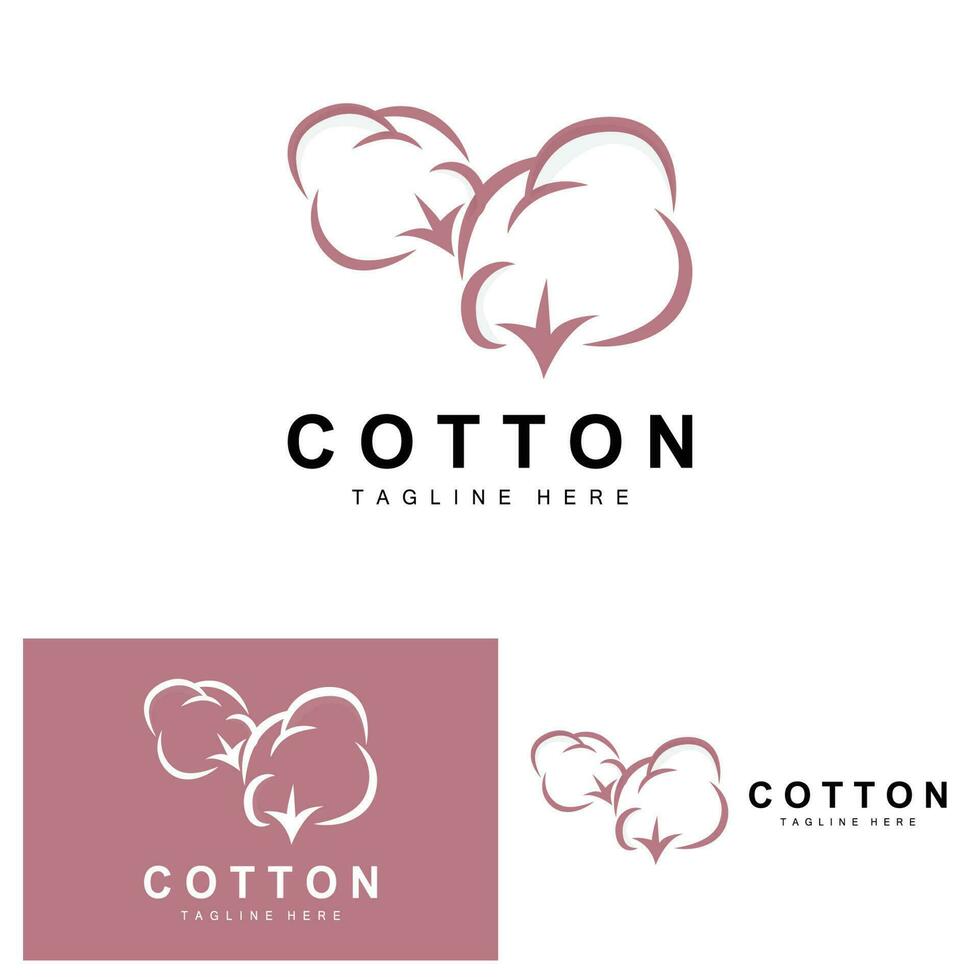 coton logo, doux coton fleur conception vecteur Naturel biologique les plantes vêtements matériaux et beauté textiles