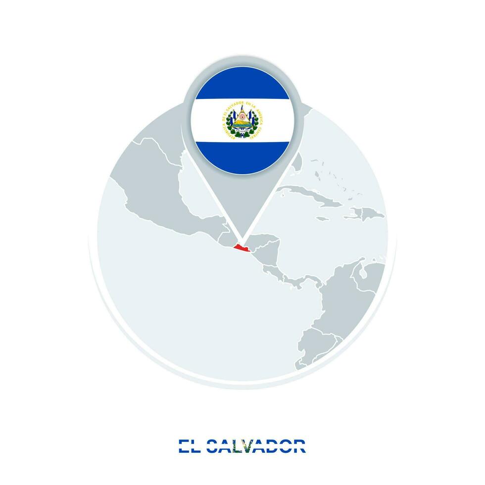 el Salvador carte et drapeau, vecteur carte icône avec Souligné el Salvador