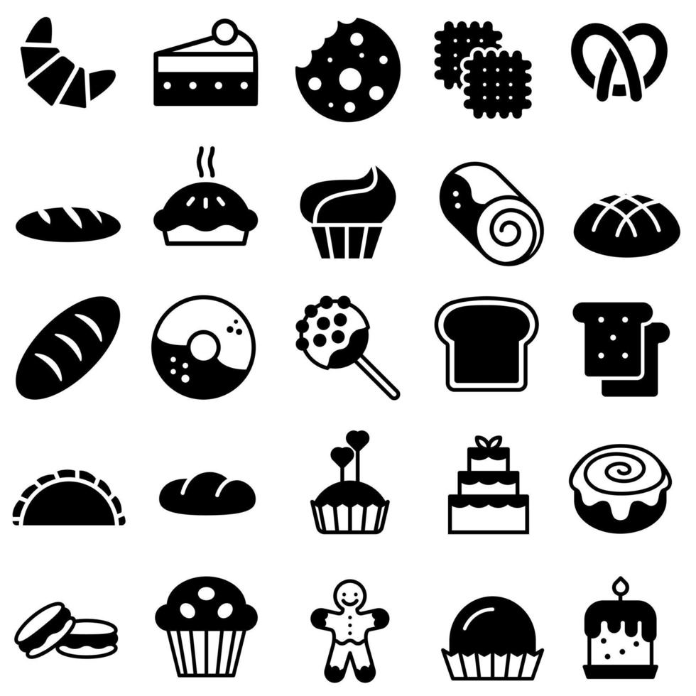 boulangerie icône vecteur ensemble. cuisine illustration signe collection. cuire symbole.