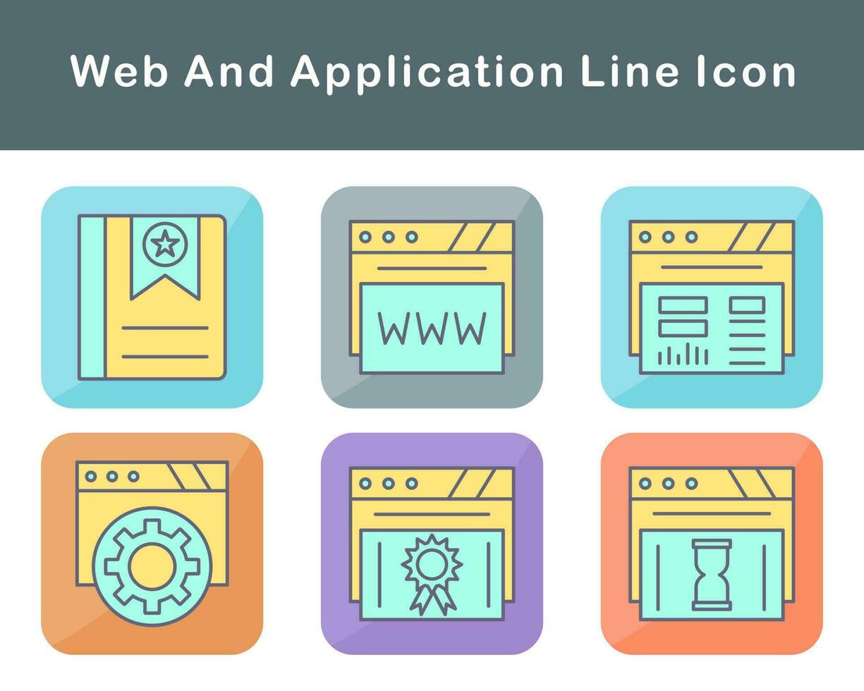 la toile et application vecteur icône ensemble