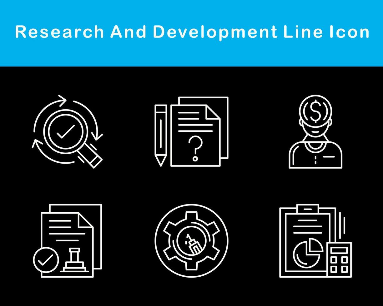 recherche et développement vecteur icône ensemble