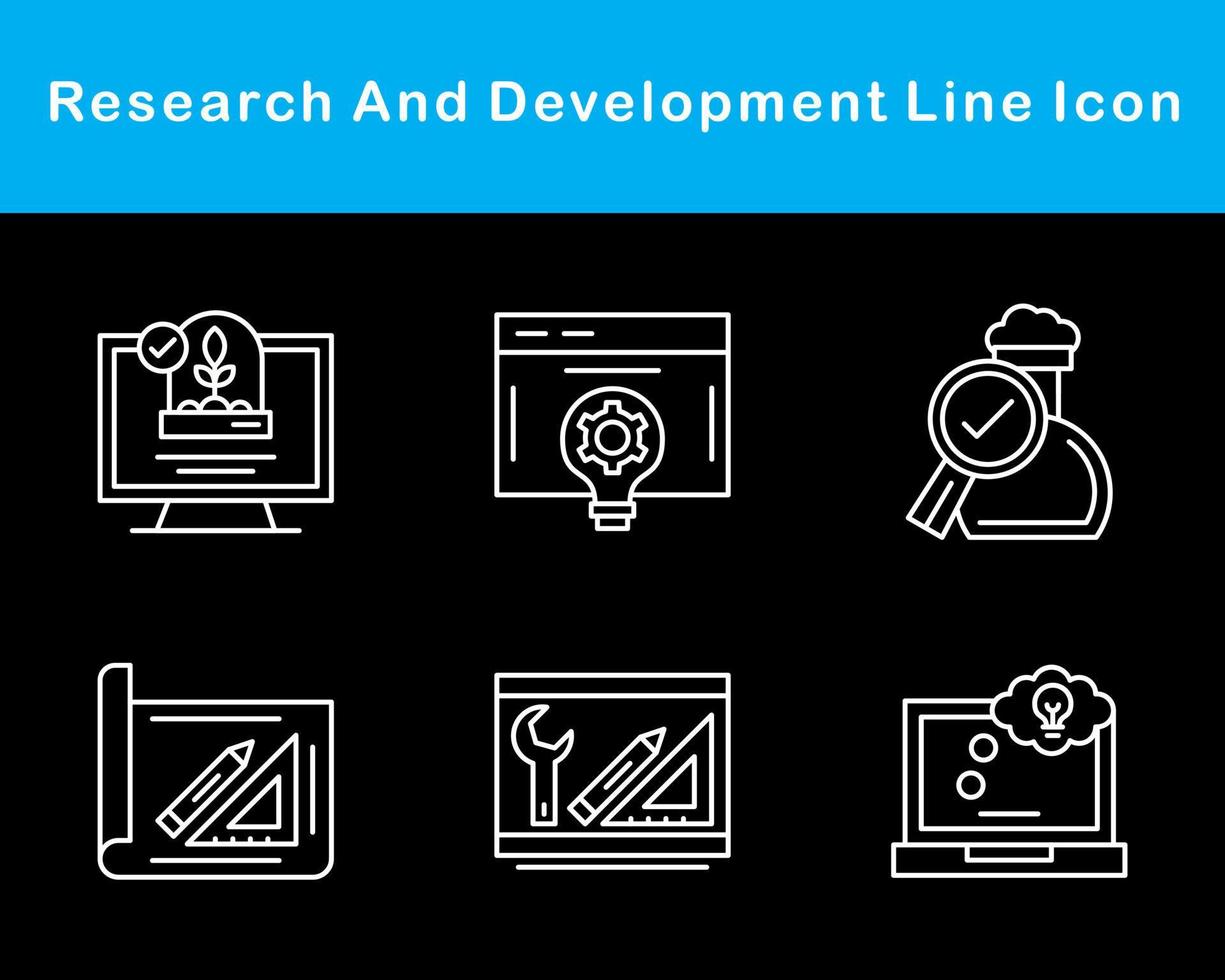 recherche et développement vecteur icône ensemble