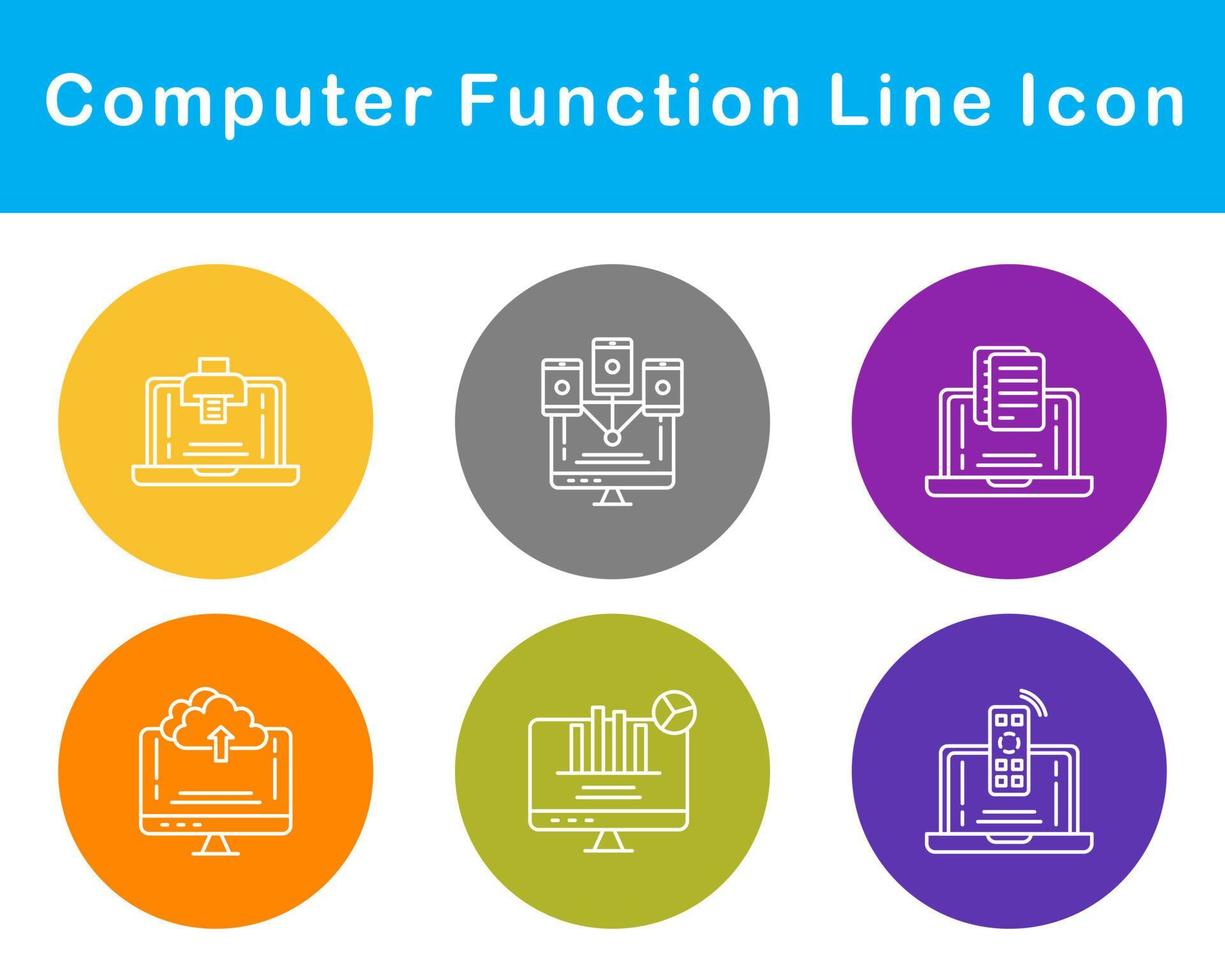 ordinateur une fonction vecteur icône ensemble