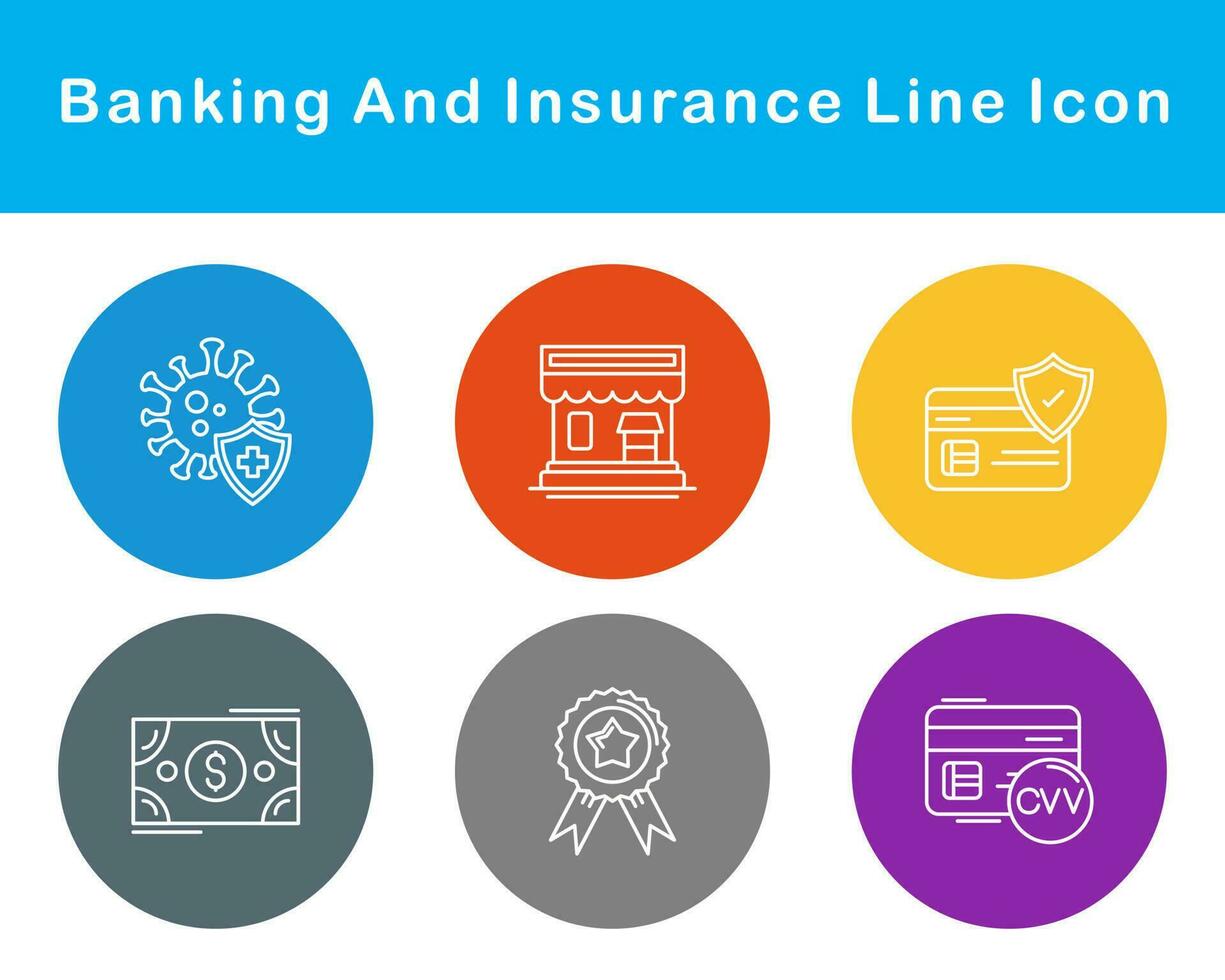 bancaire et Assurance vecteur icône ensemble