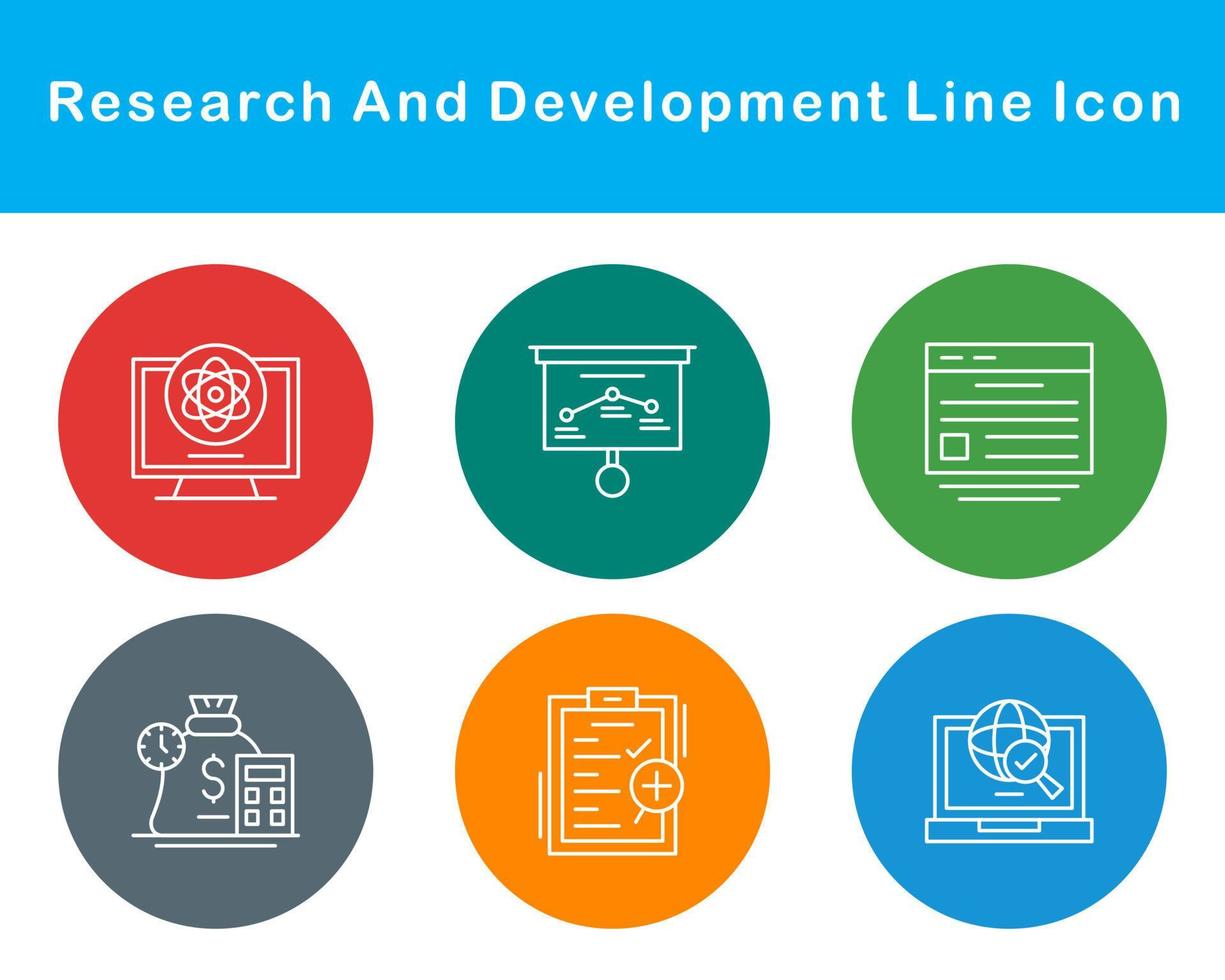 recherche et développement vecteur icône ensemble