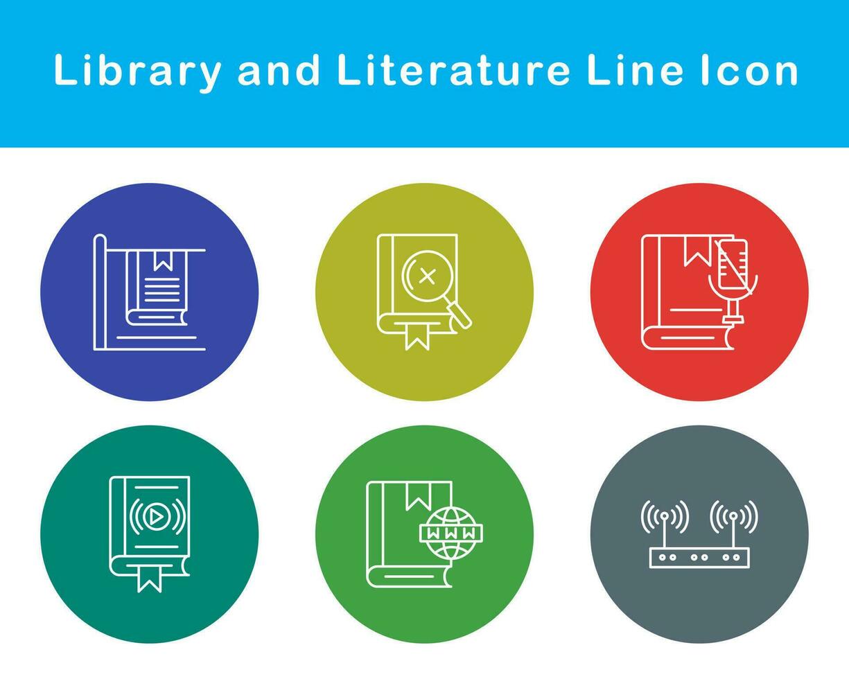 bibliothèque et Littérature vecteur icône ensemble