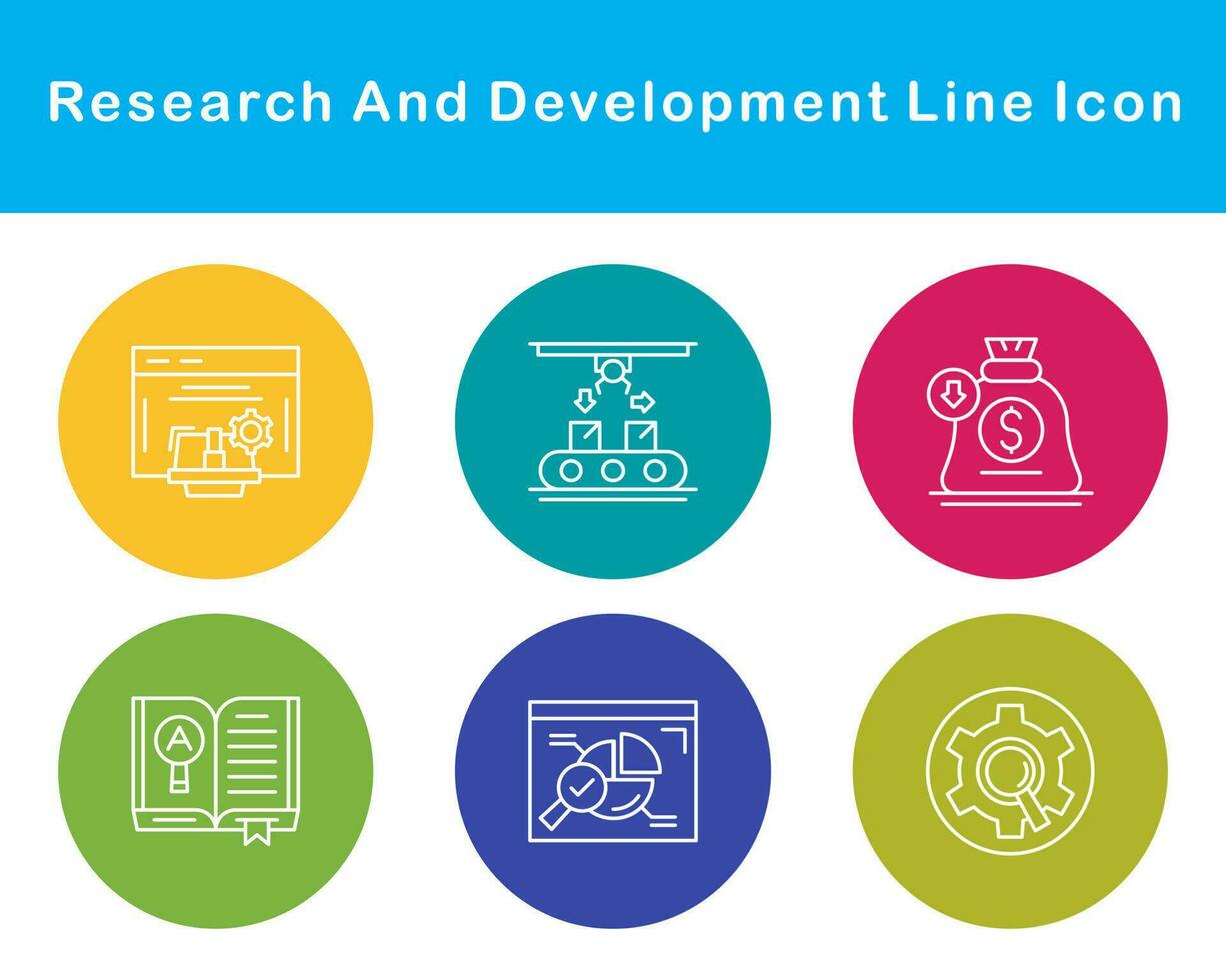 recherche et développement vecteur icône ensemble