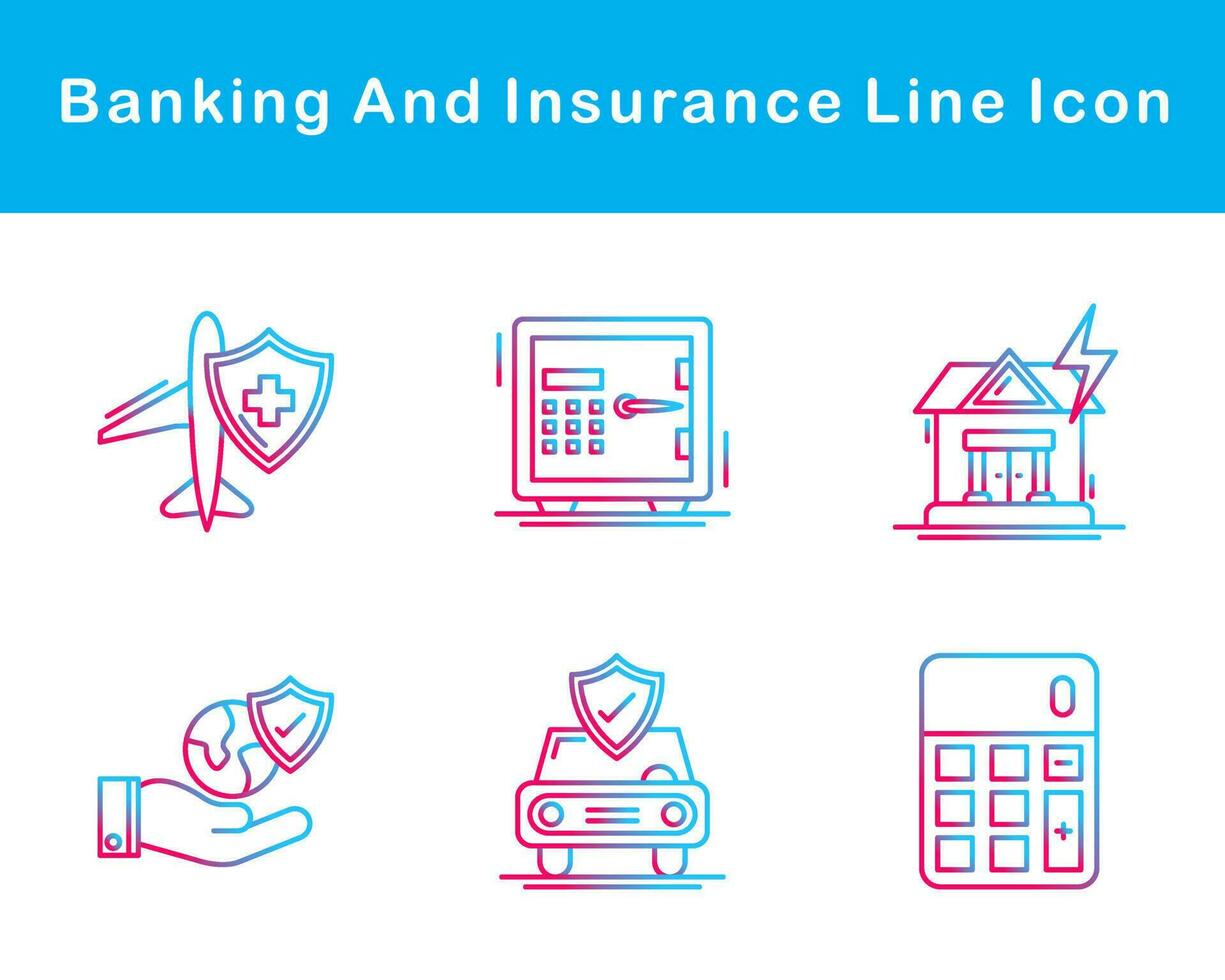 bancaire et Assurance vecteur icône ensemble