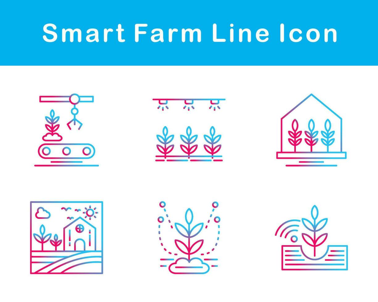 intelligent ferme vecteur icône ensemble