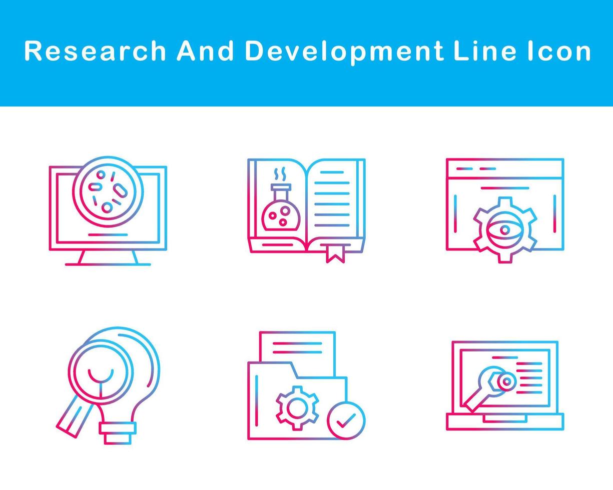 recherche et développement vecteur icône ensemble