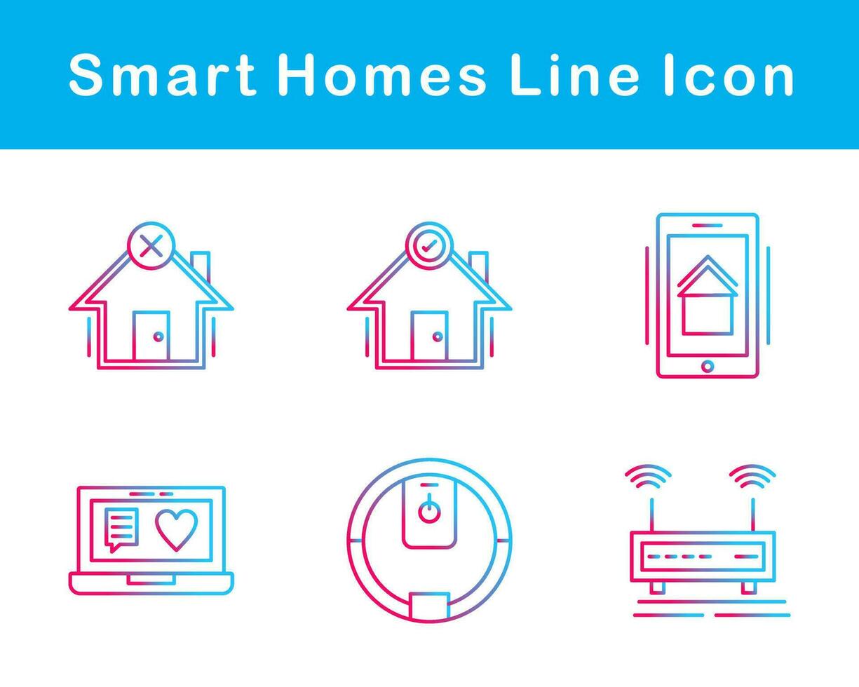 intelligent maisons vecteur icône ensemble