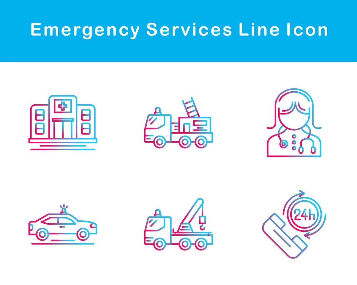 urgence prestations de service vecteur icône ensemble