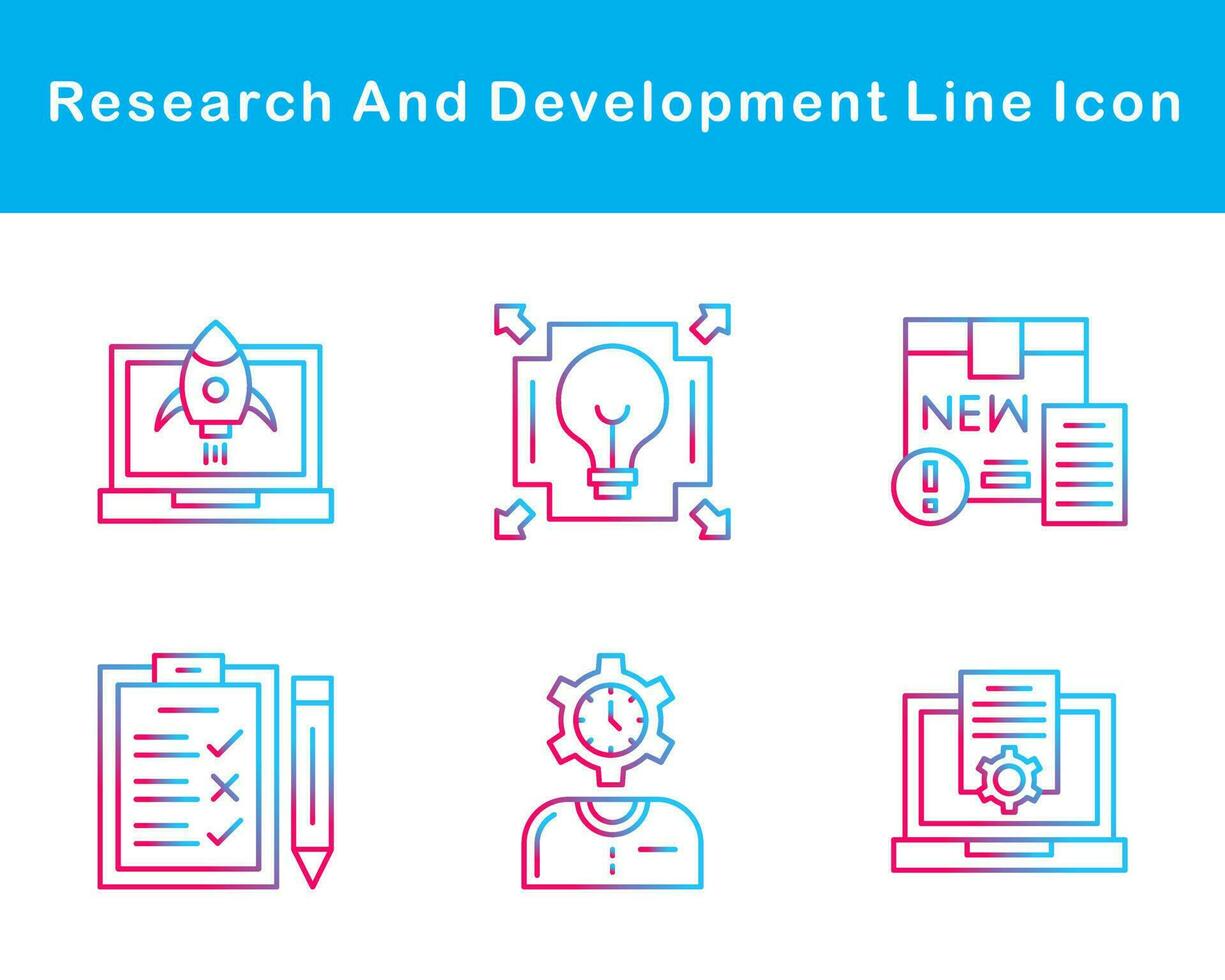 recherche et développement vecteur icône ensemble