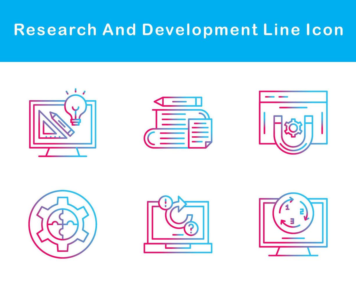 recherche et développement vecteur icône ensemble