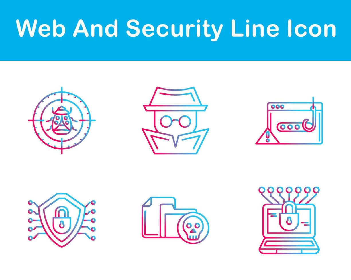 la toile et Sécurité vecteur icône ensemble
